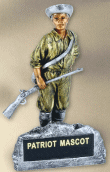 6 inch tall Patriot / Colonist / Minuteman school team mascot statue